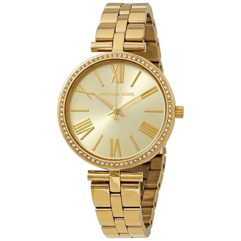 Michael Kors Maci Crystal Yellow Gold Dial Ladies Watch MK3903